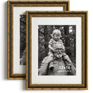 Yaetm 16x20 Gold Picture Frame, Ornate Vintage Frame for Art, Black & Gold