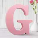 AOCEAN 6 Inch Pink Wood Letters Unfinished Wooden Letters for Wall MAGA Decorative Standing Letters Slices Sign Board for Crafts Christmas Decoration Home Party Projects (G)