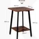 King Oasis 2-Tier Small Side Table for Living Room, End Table with Storage Shelf, Wood & Metal Bedside Table Nightstand for Small Spaces, Sturdy Sofa Side Table for Bedroom, Rustic Brown