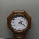 Pendulum Wall Clock Battery Operated, Imitation Wood Plastic Regulator Clock with Pendulum,Vintage Decorative Wall Clocks for Living Room,Farmhouse,Office,Bedroom,Kitchen,Wall Decor (Brown)