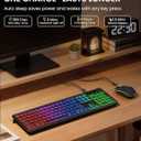 Wireless Keyboard and Mouse Combo, RGB Backlit, Rechargeable & Light Up Letters, Full-Size, Soft Typing, Sleep Mode, 2.4GHz Quiet Keyboard Set for Mac, Windows, Laptop, PC, Trueque KM42Pro (Black)