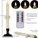 Homemory 6 Pcs Window Candles with Remote Timer Dimmer, Christmas Candles for Window Battery Operated, Ivory Flameless Taper Candle with Holders and Suctions, LED Candlesticks for Xmas Holiday Decor