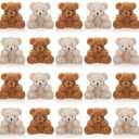 Chivao 20 Pcs Mini Plush Bears 4'' Small Bear Bulk Stuffed Animal Toys Tiny Soft Bear Doll Present Stuffers for Baby Shower Favors Wedding Party(Brown, Apricot)