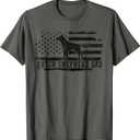 Dutch Shepherd Dad Distressed American Flag Patriotic Dog T-Shirt, Asphalt Grey, S