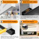 Garage Door Seals Bottom Rubber, with Aluminum Track Retainer Kit, 3-Sided Weatherproof Seal, Three Layers of Protection Available, Garage Door Bottom Seal 10 Ft, Easy to Install (Black)