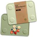 KeaBabies 2pk Silicone Placemats for Toddlers, Kids - 12x9 Non Slip Suction Baby Silicone Placemat for Restaurants, Dining Table,Travel, Easy to Clean, Food Grade/BPA-Free, Small Baby Table Mat (Sage)