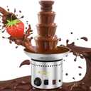 Commercial Chocolate Fountain 4 Layers 11Lbs Large Chocolate Fondue Tower Stainless Steel Hot Chocolate Waterfall for Nacho Cheese Knob Control