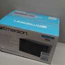 Emerson MW7302B Compact Countertop Microwave Oven with Touch Control, LED Display, 700W, 10 Power Levels, 6 Auto Menus, Glass Turntable and Child Safe Lock, 0.7 Cu., Ft. Black