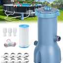KimFilter Pro Series 1000 GPH Above Ground Pool Filter Pump, Powerful Pool Cartridge Filter Pump, Water Circulation and Filtration System - Improved Water Clarity, Pools Pumps Above Ground-Light Blue