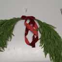 Luinabio 2.6ft Christmas Mirror Garland Artificial Norfolk Pine Swag for Mirror with Velvet Bow Faux Greenery Garlands Christmas Wreath for Xmas Home Door Mailbox Indoor Fireplace Decor(Burgundy Red)