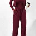 BTFBM Women's Lounge Sets 2 Piece Outfit Fall 2026 Tracksuits Airport Outfits (Red, XXL)