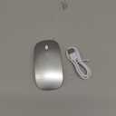 Bluetooth Wireless Laptop Mouse for MacBook Air iPad Mac, 2.4G Rechargeable Computer Mouse with Jiggler Mode, Silent Optical 2 Mode Bluetooth 5.2/3.0 & 2.4G USB-A/Type C Portable Mice, Silver