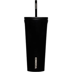 Corkcicle Cold Cup Insulated Tumbler with Lid and Straw, Matte Black, 24 oz  Reusable Water Bottle Keeps Beverages Cold for 12hrs, Hot 5hrs  Cupholder Friendly Tumbler, Lid for Flexible Sipping