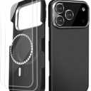 Aramid Fiber Case for iPhone 17 Pro Max 6.9", Compatible with MagSafe, 0.02" Ultra-Slim 600D Carbon Fiber, Thin & Light, Case-Free Touch, Minimalist, Black+Grey Twill (for iPhone17 Pro Max)