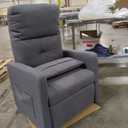 GarveeHome Power Recliner Chair, Adjustable Electric Recliner Ergonomic Overstuffed Single Sofa, Tall Back, Padded Seat, 2 Side Pockets and USB Port, Home Theater Seating for Living Room (Linen Grey)