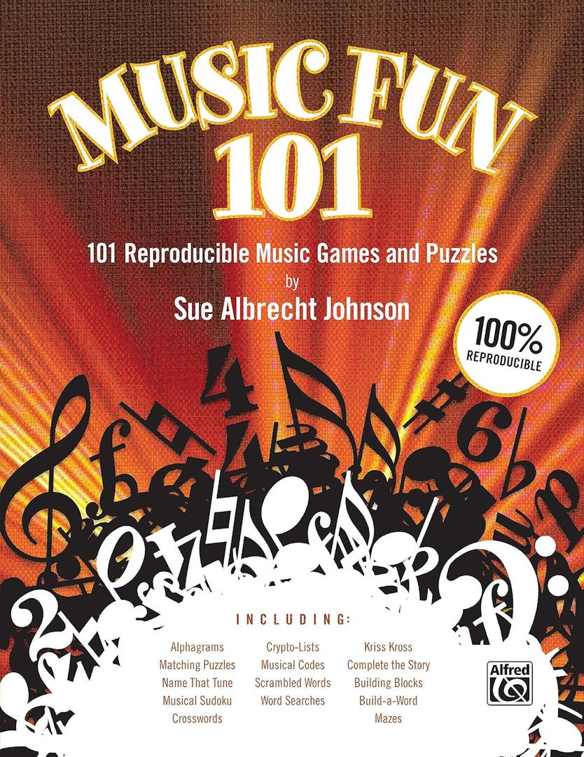 Music Fun 101: 101 Reproducible Music Games and Puzzles (Teacher's Handbook), Comb Bound Book