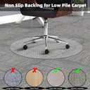 Office Chair Mat for Carpet: 36" x 36" Plastic Heavy Duty Computer Desk Mats for Low Flat and No Pile Carpeted Floor - Clear Rug Pad for Rolling Chairs Office Work Home Gaming Round