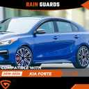 Rain Guards Window Deflector Fit for 2019-2024 Kia Forte Black 4 PCS