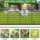 15 Panels Garden Fencing Animal Barrier with Lock, 40 in(H) X 36 ft(L) Dog Fence Outdoor for Yard Rustproof No Dig Decorative Tall Garden Fence Metal Wire Panel Border Rabbit Ground Stakes Fencing