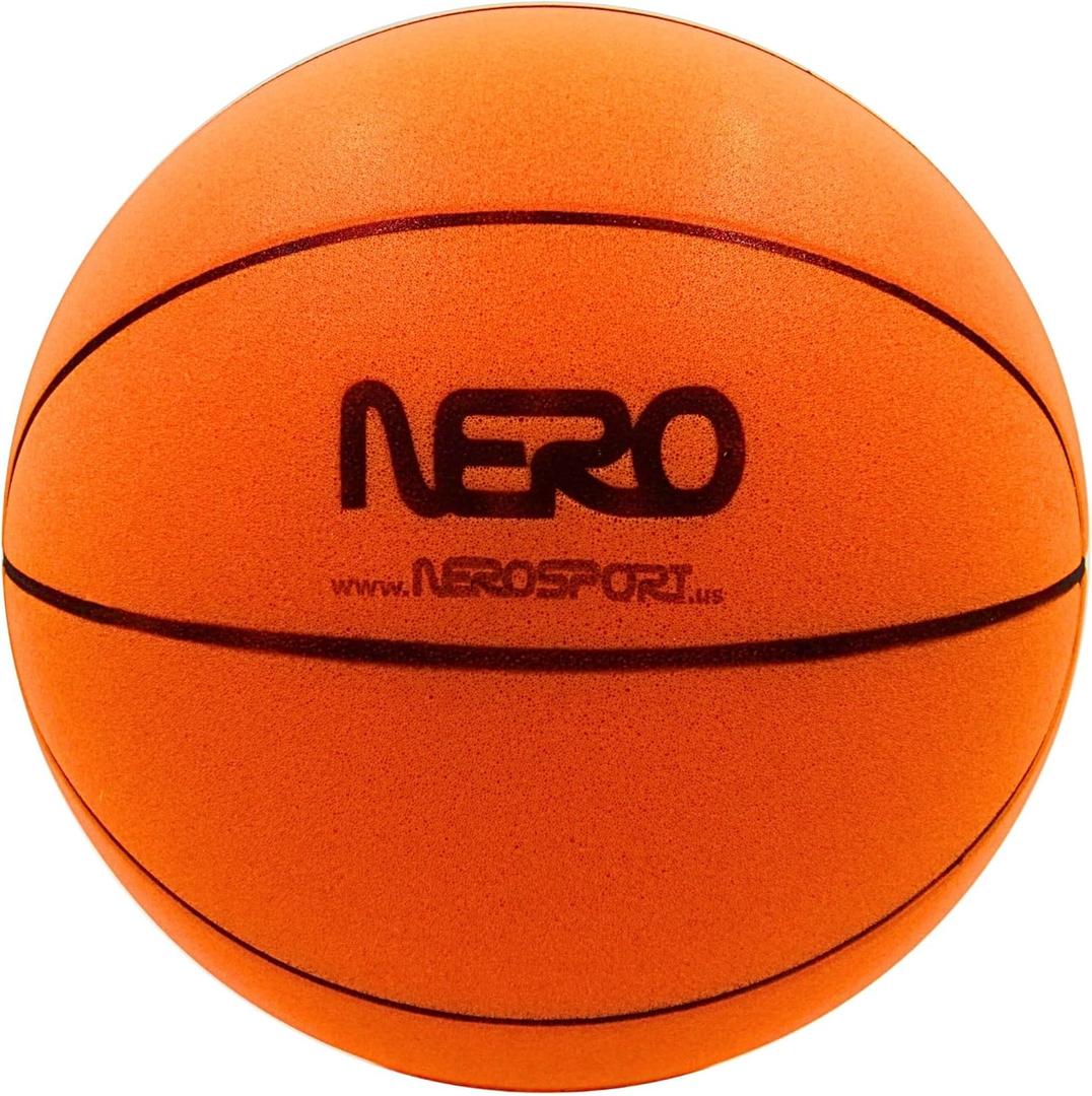 NERO SPORT Ninja Silent Basketball- Soft Foam Indoor Basketball Size 3 (7 inches) | Soundless for Quiet Dribbling and Indoor Training (Ball in Bag)