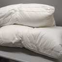 Hotel Grand Goose Feather Down Fiber Bed Pillows King Size Set of 2, 100% Cotton Cover, Medium Firm Hotel Collection Gusseted Pillows for Back, Stomach or Side Sleepers, 18"x34", White