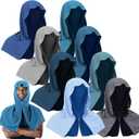 Coume 9 Pack Cooling Hoodie Towels for Neck and Face Absorbent Quick-Drying Instant Cooling Towels UV Protection Neck Wraps Soft Breathable Towel for Sport Workout Gym (Dark Color)