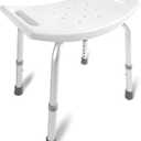 DMI Shower Chair Bath Seat for Tub or Shower Bench for Inside Shower, Made of Non Slip Aluminum with Plastic Seat, No Tools Needed, Adjustable Height, Holds Weight up to 300 Pounds, Bath Bench, White