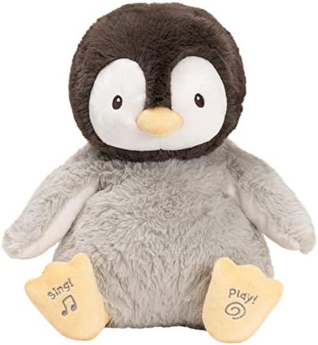 GUND Baby Animated Kissy The Penguin Plush, Singing Stuffed Animal Baby Toy for Ages 0 and Up, Black/White/Grey, 12"