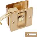 idh by St. Simons 25411-004 Premium Quality Solid Brass Pocket Privacy Door Pull, Satin Brass