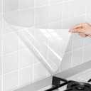 Snkxu Clear Contact Paper, Protection for Kitchen Backsplash Tiles, Cabinets, Walls, and Shelves. Waterproof and Oil-Proof Peel and Stick Covering(15.7X197 Inches)