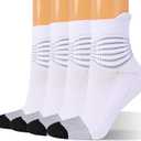 IRAMY Compression Ankle Support Socks Women - Wicking, Cushioned Athletic, Plantar Fasciitis Relief 2/3/6 Pairs (Small, White(2 Packs))