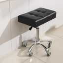Kaleurrier Heavy Duty Stools with Wheels 400lb Backless Height Adjustable Stool - Rolling Stools Swivel Chair for Counter Bar Salon Office Home Kitchen Lab Clinic (Rolling Casters, Black)