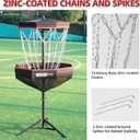 PDGA Approved - HIAARO Portable Disc Golf Basket with 16 Heavy Duty Chains, Foldable Disc Golf Target with Carry Bag for Practice