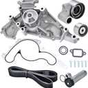 Timing Belt Kit with Water Pump Compatible with 2002-2010 Toyota Tundra Sequoia Land Cruiser 4Runner Lexus SC430 GX470 LX470 LS430 GS430 4.3L 4.7L V8 Engine Replaces # TKT021 TCKWP298