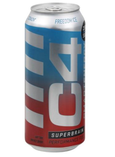 C4 Smart Energy Freedom Ice Energy Drink 12 FL. Oz. Can - 12 / Case, Best By 06/2026