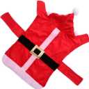 Christmas Pet Dress Dog Costume Red Xmas Outfit Holiday Party Apparel for Puppy with Festive Elements
