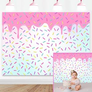 Mocsicka Donut Backdrop 7x5ft Donut Birthday Sweet One Sprinkles Party Decorations Photo Backdrops Donut Grow Up Baby Shower Photography Background