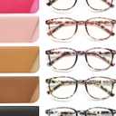 JOLISU 5 Pack Reading Glasses For Women, Blue Light Blocking Computer Reader Spring Hinge Eyeglasses
