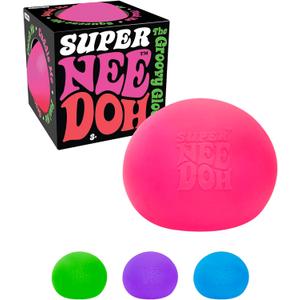 Schylling Brand Original Super Nee Doh Stress Ball Fidget Toy - Huge 4.5" in Diameter - Jumbo Squishy Squeezy Fun - Colors Assorted - Ages 3+