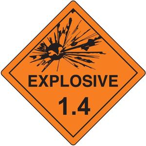 ComplianceSigns.com E x plosive 1.4 DOT Safety Sign, 10.75 in. Magnetic for Hazmat, Resists UV, Chemicals, Abrasion, Moisture, American Made Safety Signs for The Workplace