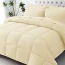 JOLLYVOGUE Queen Comforter Set, Ultra-Soft Bed in a Bag Queen Size 7 Pieces, Oeko-TEX Certified Bedding Set with Down Alternative Comforter, Sheets, Pillowcases & Shams, Light Yellow