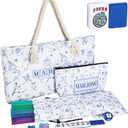 TIASUSAN American Mahjong Tile Set, 166 Blue Tiles, Bag and Mahjong Accessories, 4 All-in-One Rack/Pushers, Mahjong Set Complete