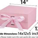 OEMVALATY Pink Gift Box,14x12x5 Inches Gift Boxes with Lids for Presents with Magnetic Closure and Ribbon for Wedding,Storage,Birthday