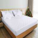 Utopia Bedding 2 Pack Quilted Fitted Mattress Pad, Twin Size, Elastic Fitted Mattress Topper Protector and Cover with Deep Pocket Stretches up to 16 Inches, Machine Washable (White)