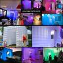 Inflatable Photo Booth Enclosure, 8.2 x 8.2ft Portable 16 Colors LED Dimmable Shooting Photobooth Tent Kit with 2 Doors and Inner Air Blower, Remote Controller, Carry Bag