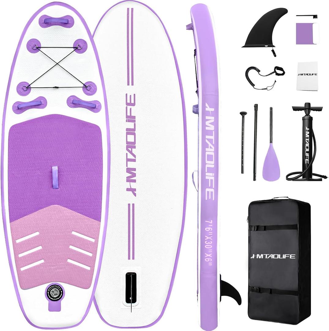 Kids Inflatable Stand Up Paddle Board, Kids Paddle Board with SUP Accessories, Anti-Slip EVA Deck, 7’6’’Child SUP for Kids & Youth