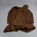 Allegra K Women's Faux Suede Trench Coat Notched Lapel Double Breasted Jacket with Belt (Large, Brown)