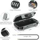 ORIA Portable Security Case, 4 Digit Combination Keys Lock Box, Portable Safe Box with Long Shackle, Smartphones, Passports, Credit Cards Safe for Playground, Beach, Travel, Grey