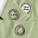 jinchan 85% Blackout Curtain 63 Inches Long, Faux Linen Curtain for Living Room, Thermal Insulated Room Darkening Grommet Top Window Drape, 1 Panel Curtain for Bedroom Kiwi Green