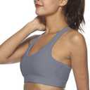 Sports Bras for Women High Support Push up Yoga Bra with Removable Cups Workout Running Bra with Pockets (US, Alpha, Medium, Regular, Regular, M, Gray) (M)